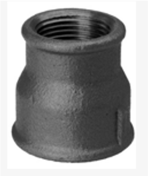 9-16 Popa Systems Schwarze Temperguss Reduziermuffe – Bild 1